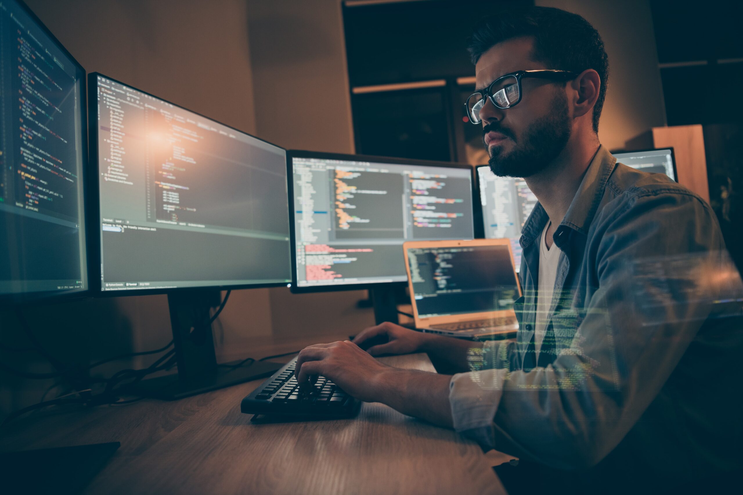 front-end developer writing component-based code for a web project