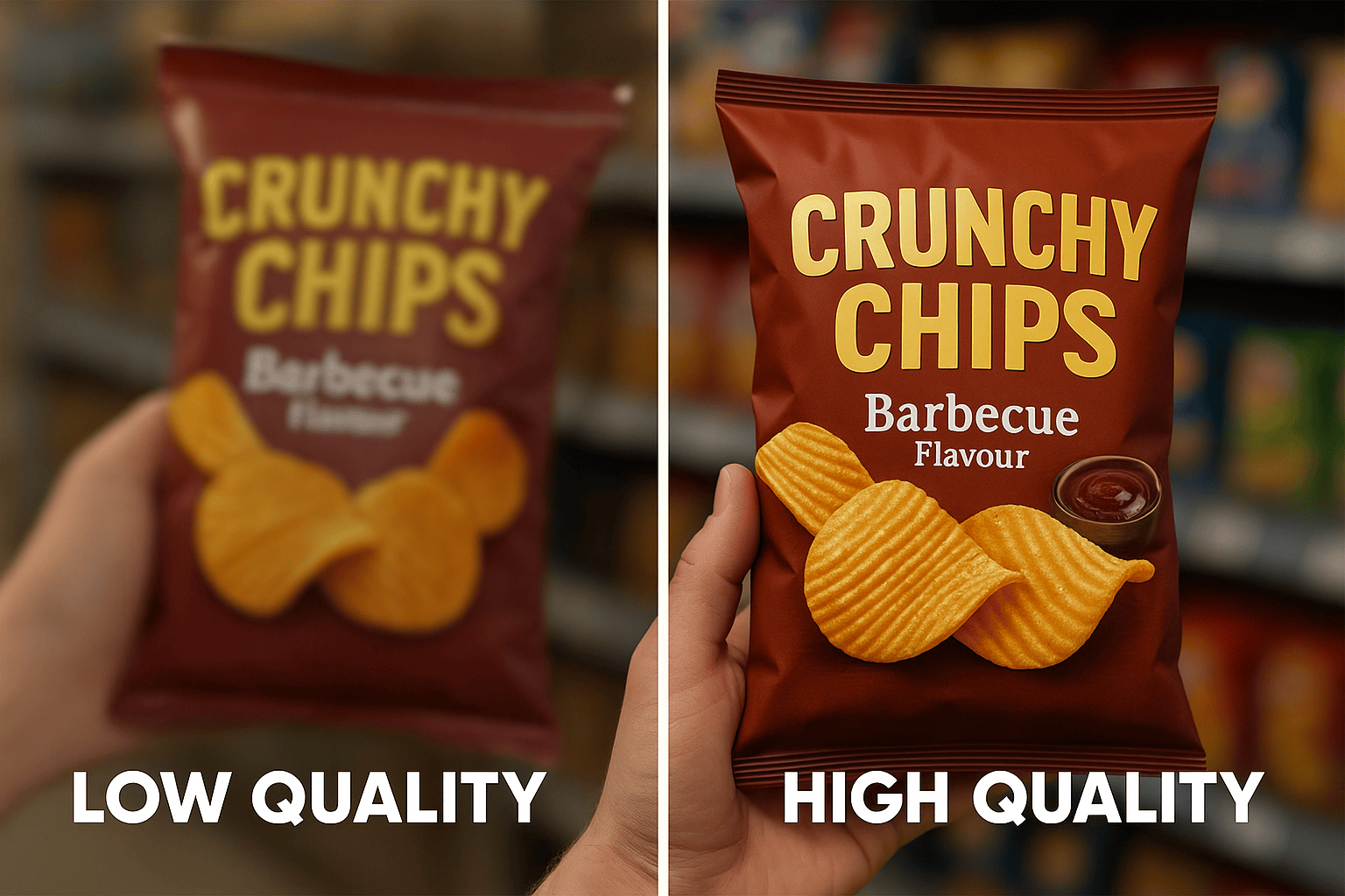 comparison between low and high video production quality