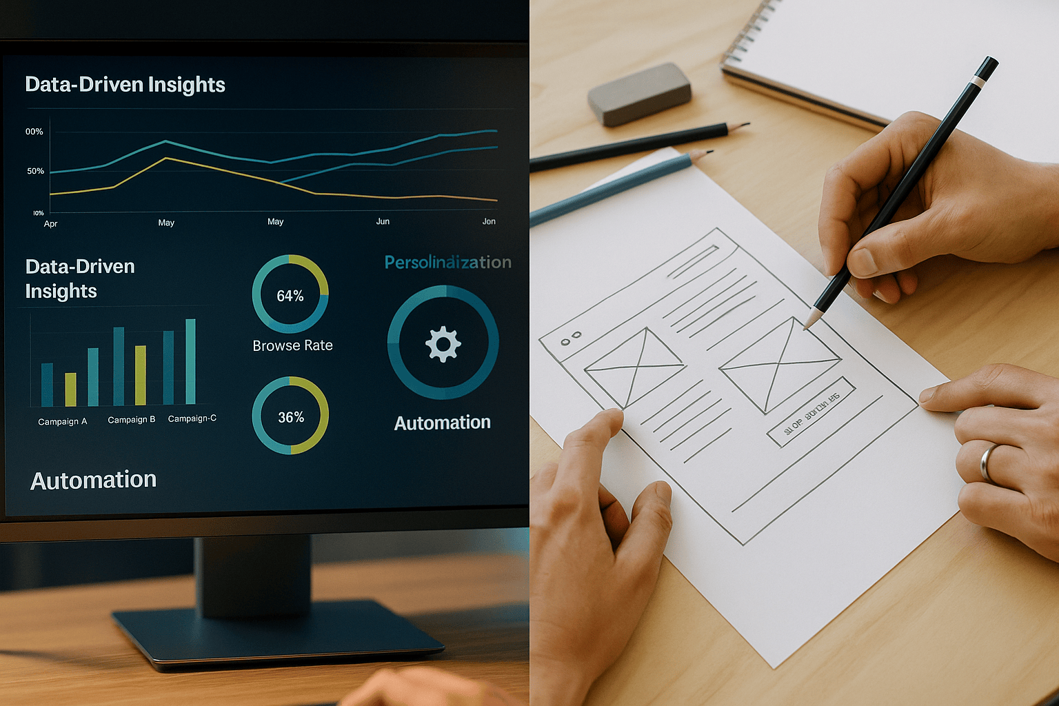 Collaboration between AI tools and human creativity in modern marketing