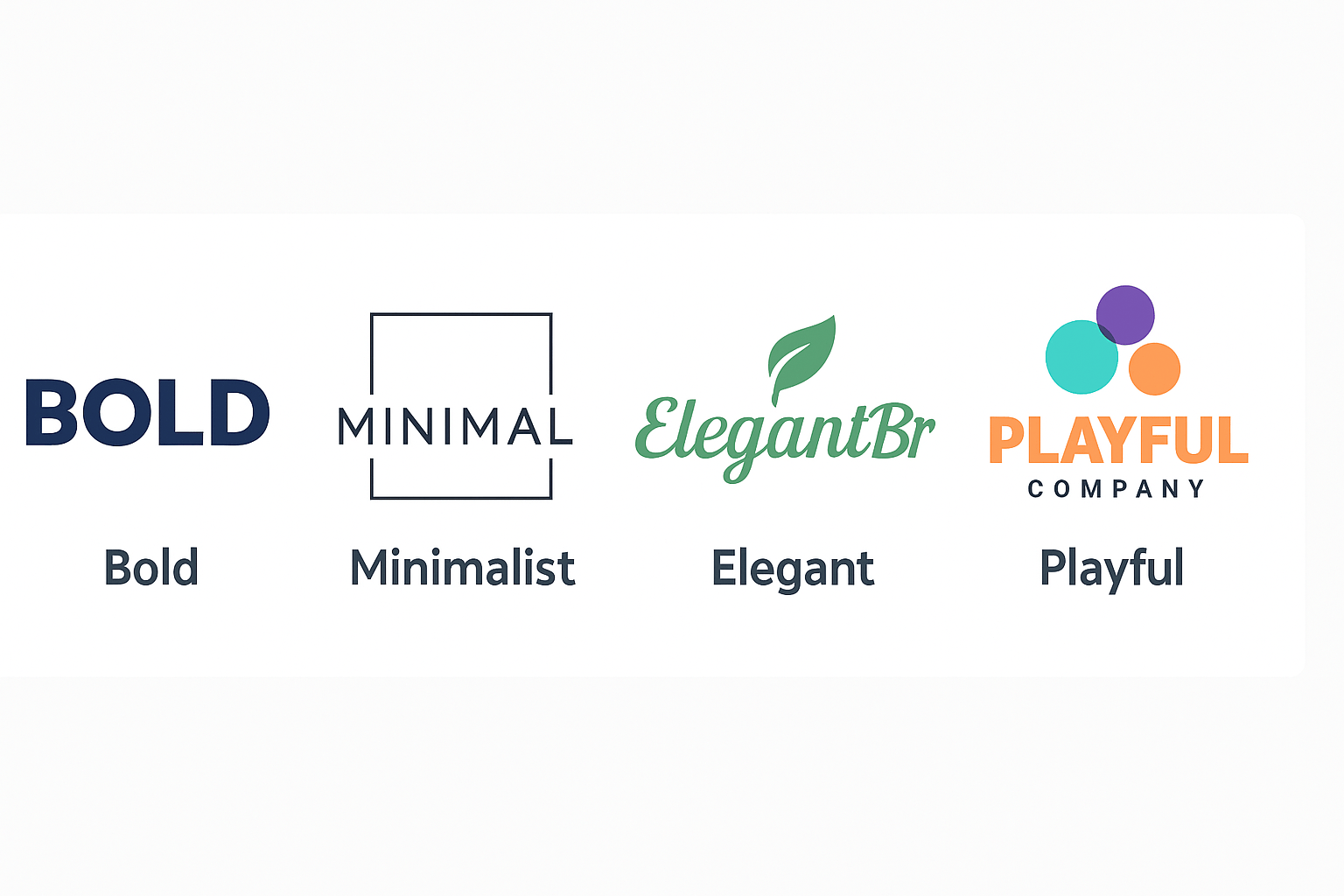 Different logo designs showing the impact of visual branding