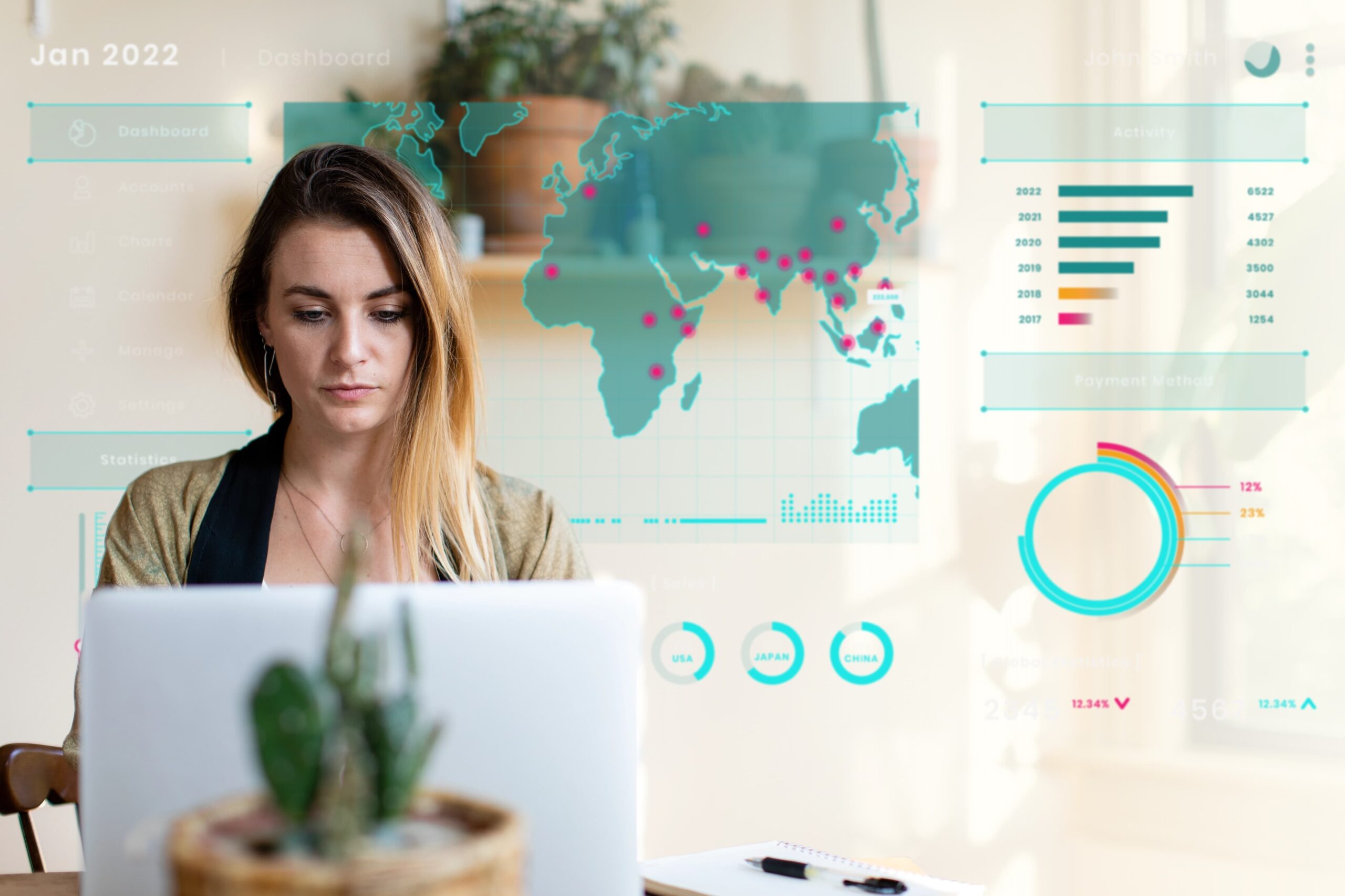 Marketer using AI in marketing to enhance strategy and creativity