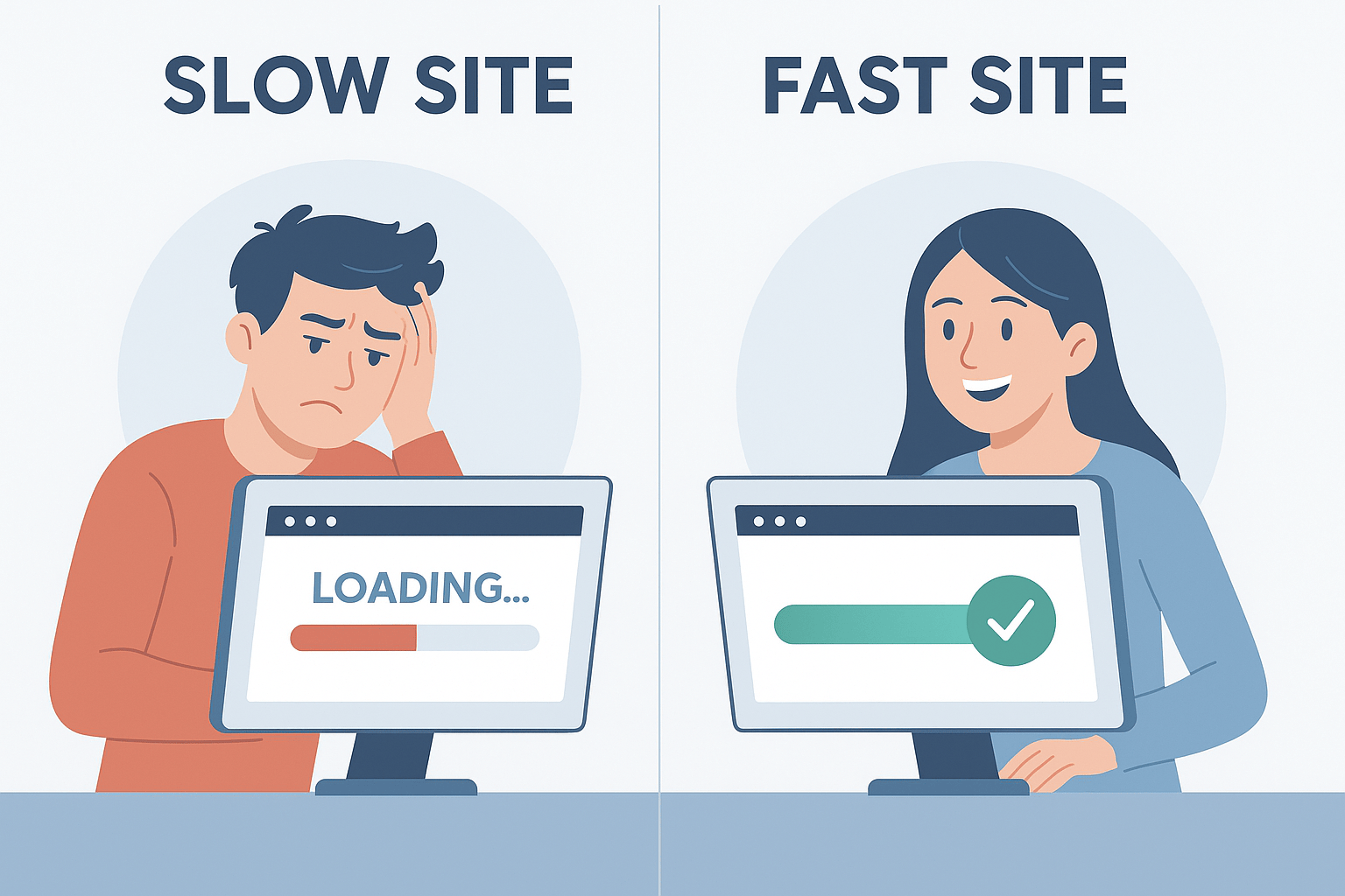 User comparison between fast and slow website experiences