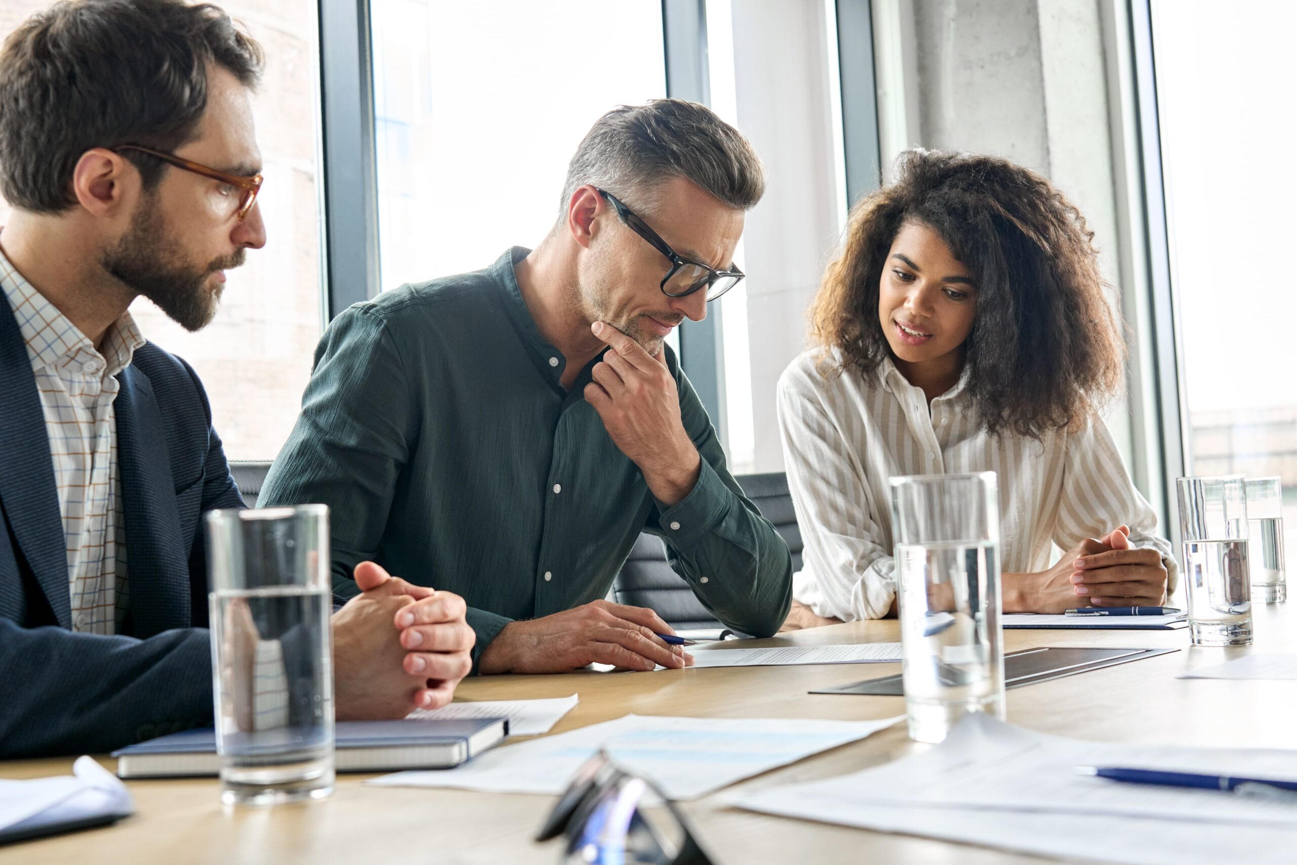 Brand silence shown through thoughtful pause during sensitive conversations