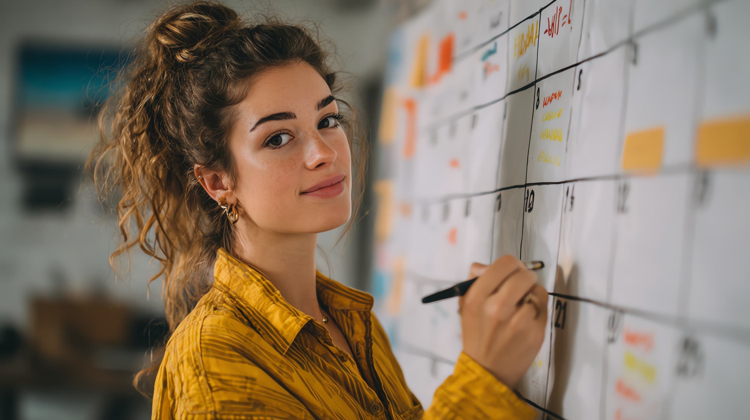 Where to find inspiration for your content in 2025 illustrated through a colorful content calendar