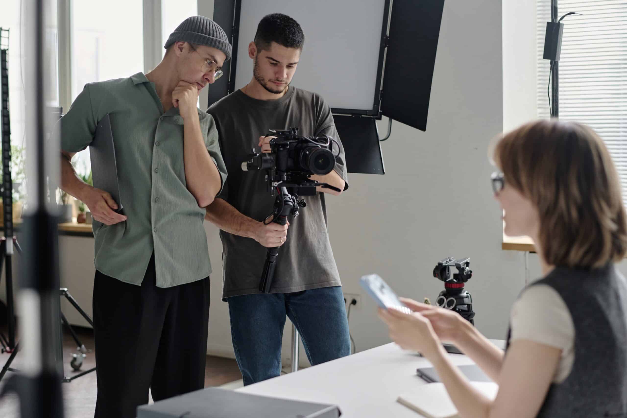 Professional production crew on set creating high-quality brand content that converts
